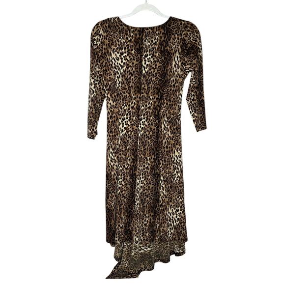 Robbie Bee Leopard Print 3/4 Sleeve Dress size Medium - Picture 2 of 8